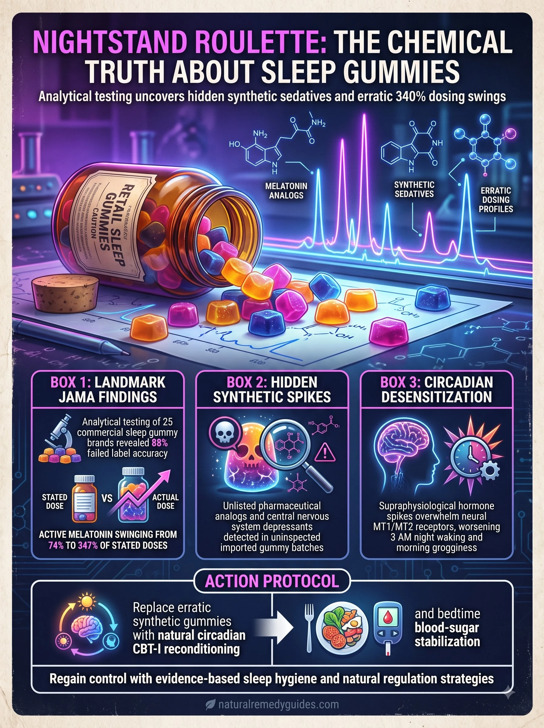 Nightstand Roulette: Lab Tests Reveal Hidden Sedatives and 340% Melatonin Overdoses in Retail Sleep Gummies