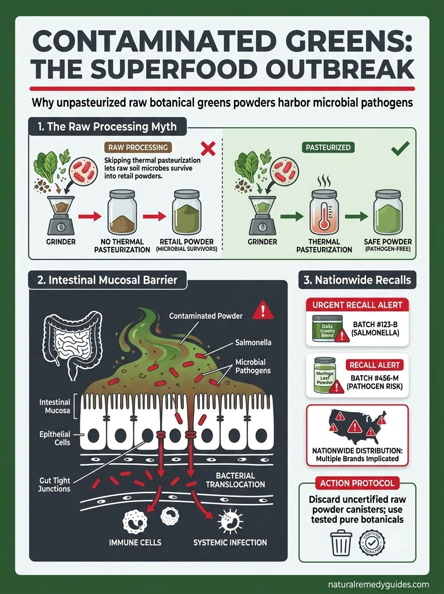 Contaminated Greens: Multi-State Salmonella Outbreak Traced to Popular Superfood & Moringa Powders
