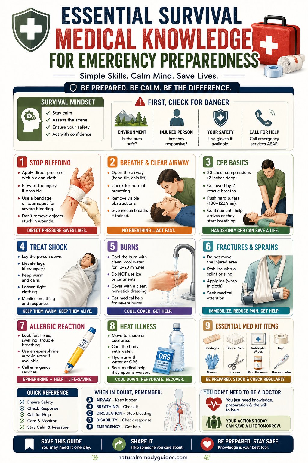 Survival Medical Guide - Emergency preparedness guide showing medical protocols and natural remedies